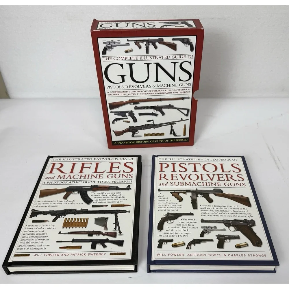 2 Book The Complete Illustrated Guide To Guns Pistols Revolvers & Machine Guns.